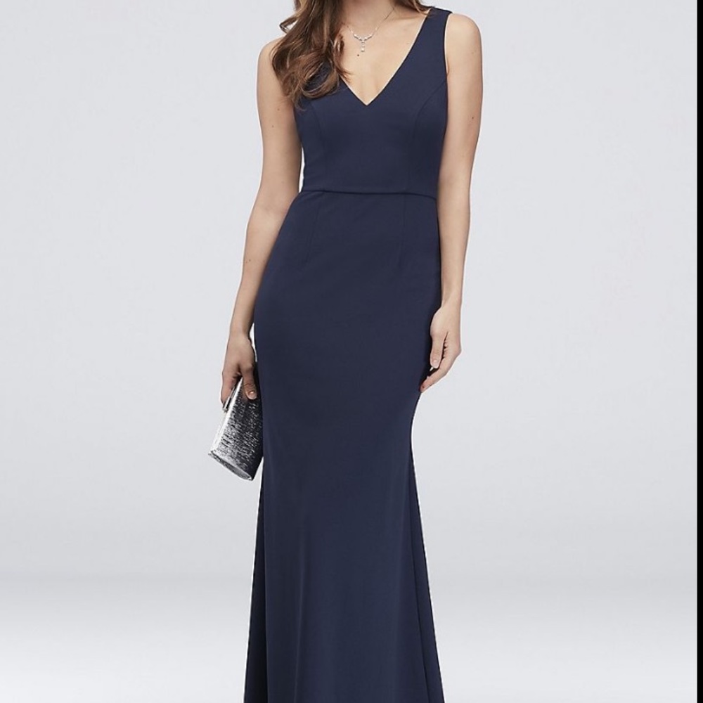 Scuba Crepe Mermaid Dress w/ V-Back-David’s Bridal - Picture 2 of 4